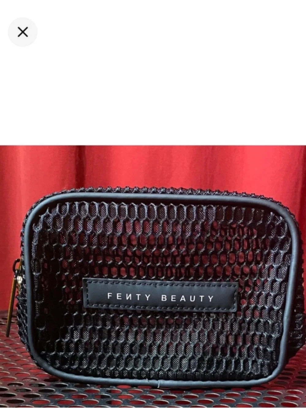Fenty Beauty Black Mesh Makeup bag